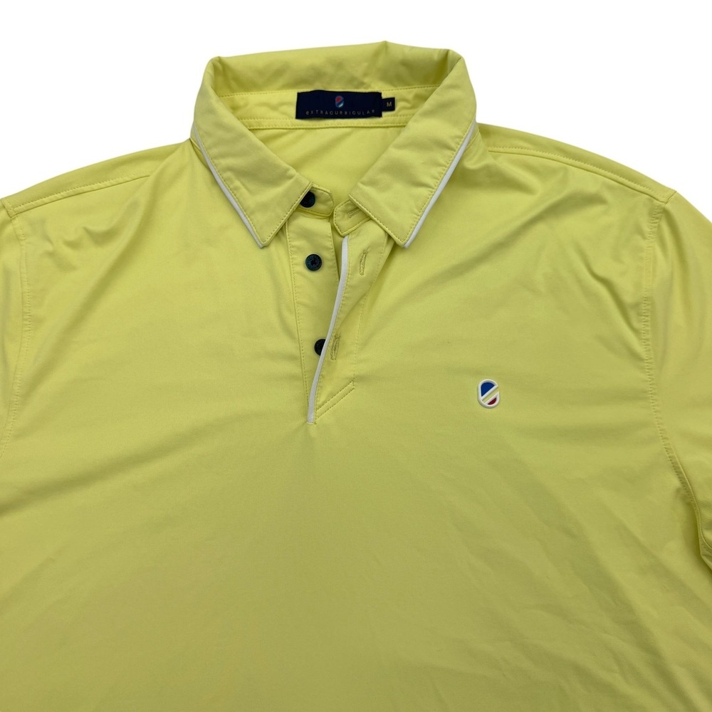 Extracurricular Polo Shirt Mens M Yellow Performance Stretch Short Sleeve Golf